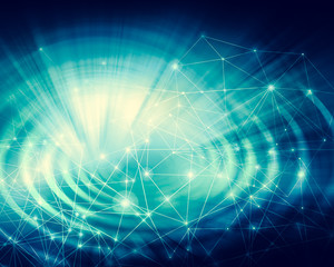Poster - Technological background, Internet concept of global business. Internet connection, abstract of science and technology graphic design