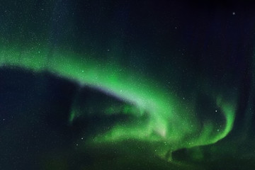 Sticker - night starry sky and northern lights. green aurora borealis