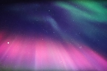 Wall Mural - Night starry sky. Northern lights. Purple green aurora borealis