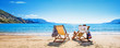 Leinwandbild Motiv Woman enjoying sunbathing at beach