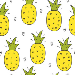 Wall Mural - print wirh pineapple and watermelon