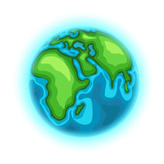 Poster - The Earth. Cartoon style vector illustration isolated on white background