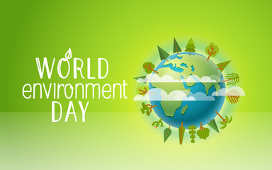 Poster - Happy world environment day card. Vector concept