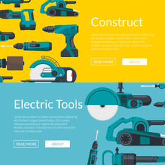 Poster - Vector illustration with electric construction tools