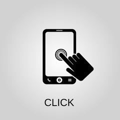 Poster - Click icon. Click symbol. Flat design. Stock - Vector illustration