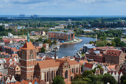 Zdjęcie XXL Panoramiczny widok z gdańskiej katedry Świętej Dziewicy, Polska