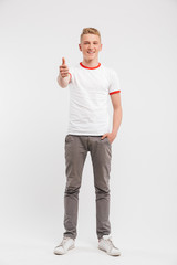 Canvas Print - Full length portrait of a smiling teenage boy