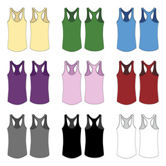 Wall Mural - Vector template for Women's racerback style tank tops