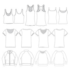 Wall Mural - Vector template for various Women's apparel