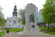 Cenotaph and St Paul`s Anglican Church on Grand Parade Square in downtown Halifax, Nova Scotia, Canada.