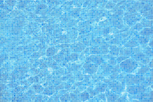 Turquoise Blue Mosaic Pool Water Surface Background.