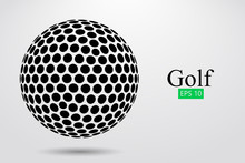 Silhouette Of A Golf Ball. Vector Illustration