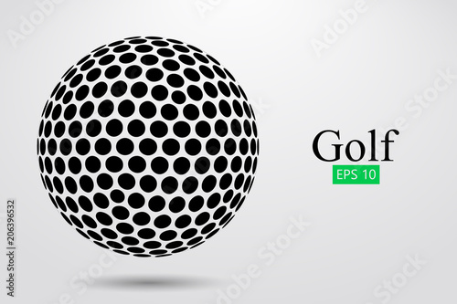 Fotomural Silhouette of a golf ball. Vector illustration