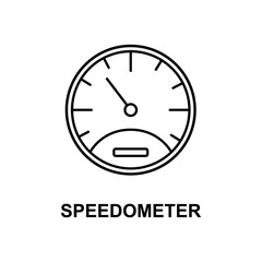 Poster - speedometer icon. Element of measuring instruments icon with name for mobile concept and web apps. Thin line speedometer icon can be used for web and mobile. Premium icon