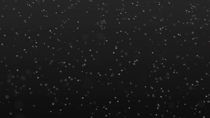 Poster - Abstract 3d rendering of chaotic particles. Computer generated flying polygonal spheres in empty space. Motion background design with bokeh effect. 4k UHD
