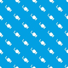 Poster - Hand click pattern vector seamless blue repeat for any use