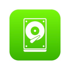 Poster - HDD icon digital green for any design isolated on white vector illustration