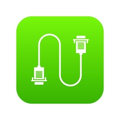 Poster - Cable wire computer icon digital green for any design isolated on white vector illustration