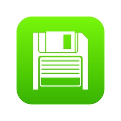 Poster - Magnetic diskette icon digital green for any design isolated on white vector illustration