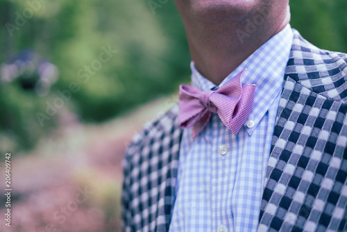 Cuadros en Lienzo Man in pink bowtie and checked sport coat