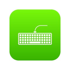 Poster - Black computer keyboard icon digital green for any design isolated on white vector illustration