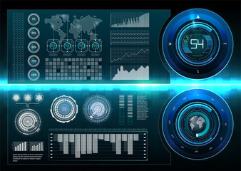 Poster - hud style. big hud sets. vector science abstract. vector illustration. futuristic user interface. sk