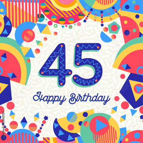 фотография 45 forty five year birthday party greeting card