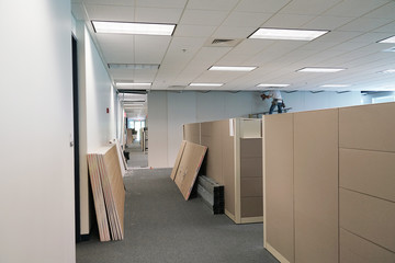 Wall Mural - office cubicles during innovation inside the office building