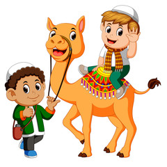 Poster - Little kid riding camel