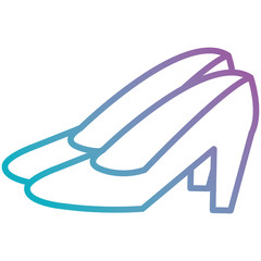 Sticker - female heel shoes icon vector illustration design