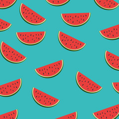 Poster - fresh watermelon fruit pattern background vector illustration design