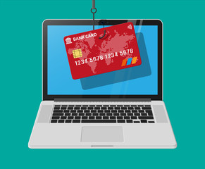 Poster - Bank card and fishing hook.
