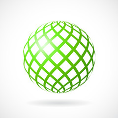 Wall Mural - Green sphere vector icon