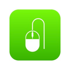 Poster - Computer mouse icon digital green for any design isolated on white vector illustration