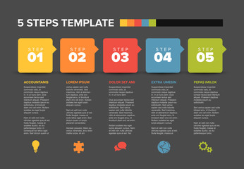 Poster - vector progress five steps template