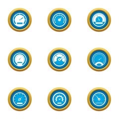 Poster - Speed icons set. Flat set of 9 speed vector icons for web isolated on white background