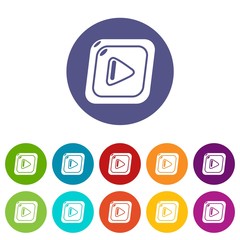 Poster - Video icons color set vector for any web design on white background