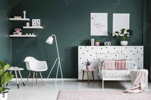 Pastel Pink Decorations In A Scandi Bedroom Interior For A