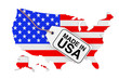 Map of USA with Flag and Made in USA Sale Tag. 3d Rendering