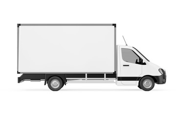 Poster - White Commercial Industrial Cargo Delivery Van Truck. 3d Rendering
