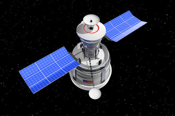 Poster - Modern World Global Navigation Satelite. 3d Rendering