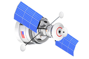 Poster - Modern World Global Navigation Satelite. 3d Rendering