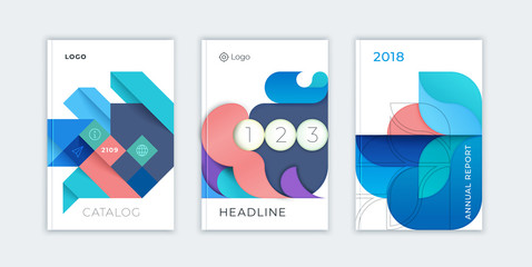 Wall Mural - Abstract cover design, business brochure template, layout, report, magazine or booklet in A4 multicolored waves dynamic blurred, soft lines and smooth forms.