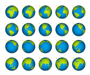 planet rotation on a white background