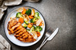 © topntp - griled chicken breast steak with vegetable