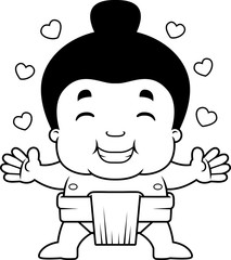 Poster - Cartoon Sumo Boy Hug