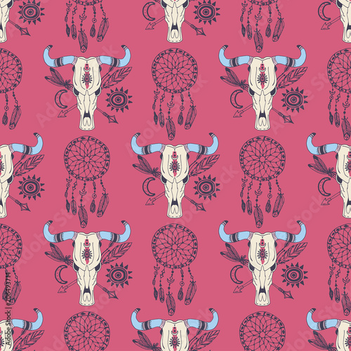 Creative vector boho style frames mady ethnic feathers arrows and floral elem...