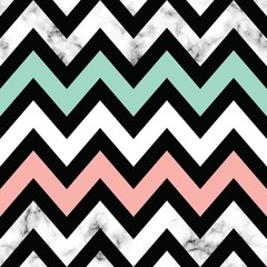 Wall Mural - Vector marble texture design with geometric chevron shapes, black and white marbling surface, modern luxurious background, vector illustration