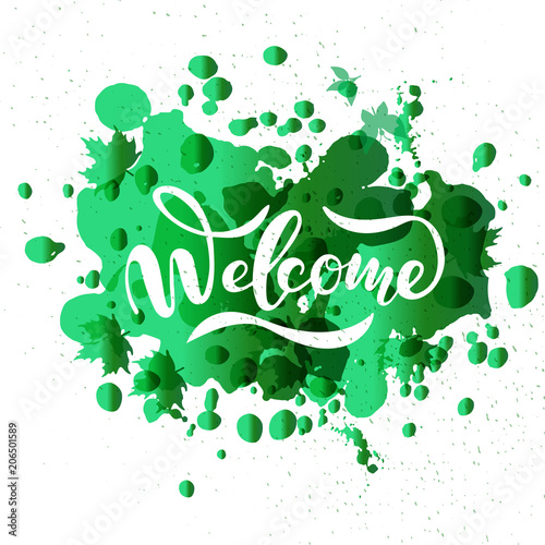 Fotografie, Tablou Hand sketched Welcome lettering typography