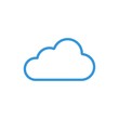 Cloud blueicon vector. Linecolor weather symbol isolated. Trendy flat outline ui sign design. Thin linear graphic pictogram for web site, mobile application. Logo cloud illustration. Eps10